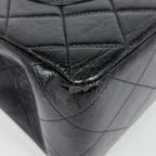 Chanel Big Quilted Single Flap Chain Shoulder Bag CC Logo Leather Black — view 3