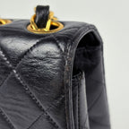 Chanel Big Quilted Single Flap Chain Shoulder Bag CC Logo Leather Black — view 6