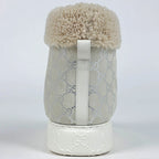 Gucci GG Pattern Snow Boots Merino Wool Shoes Suede Shearling White — view 3