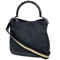Gucci Bamb 2-Way Shoulder Bag GG Pattern Canvas Black