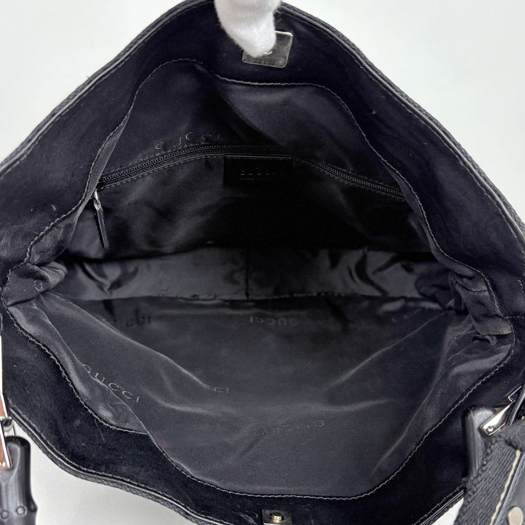 Gucci Bamb 2-Way Shoulder Bag GG Pattern Canvas Black — view 7
