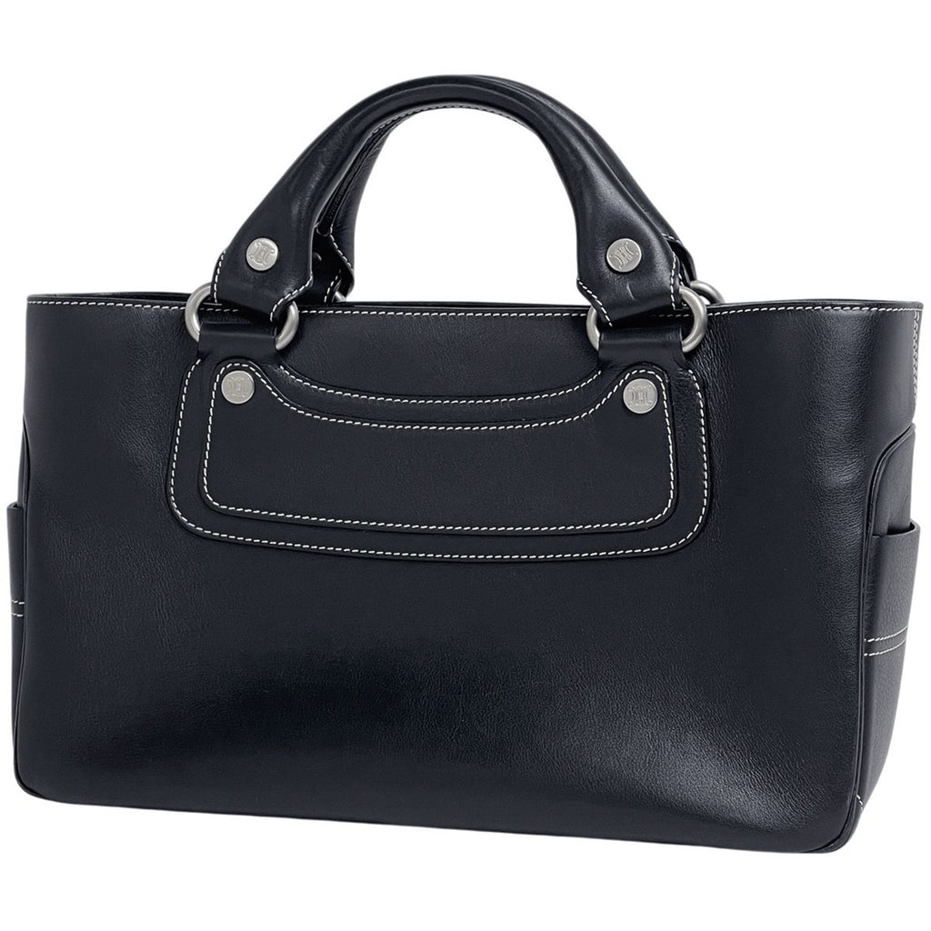 Celine Boogie Bag Blason Handbag Leather Black