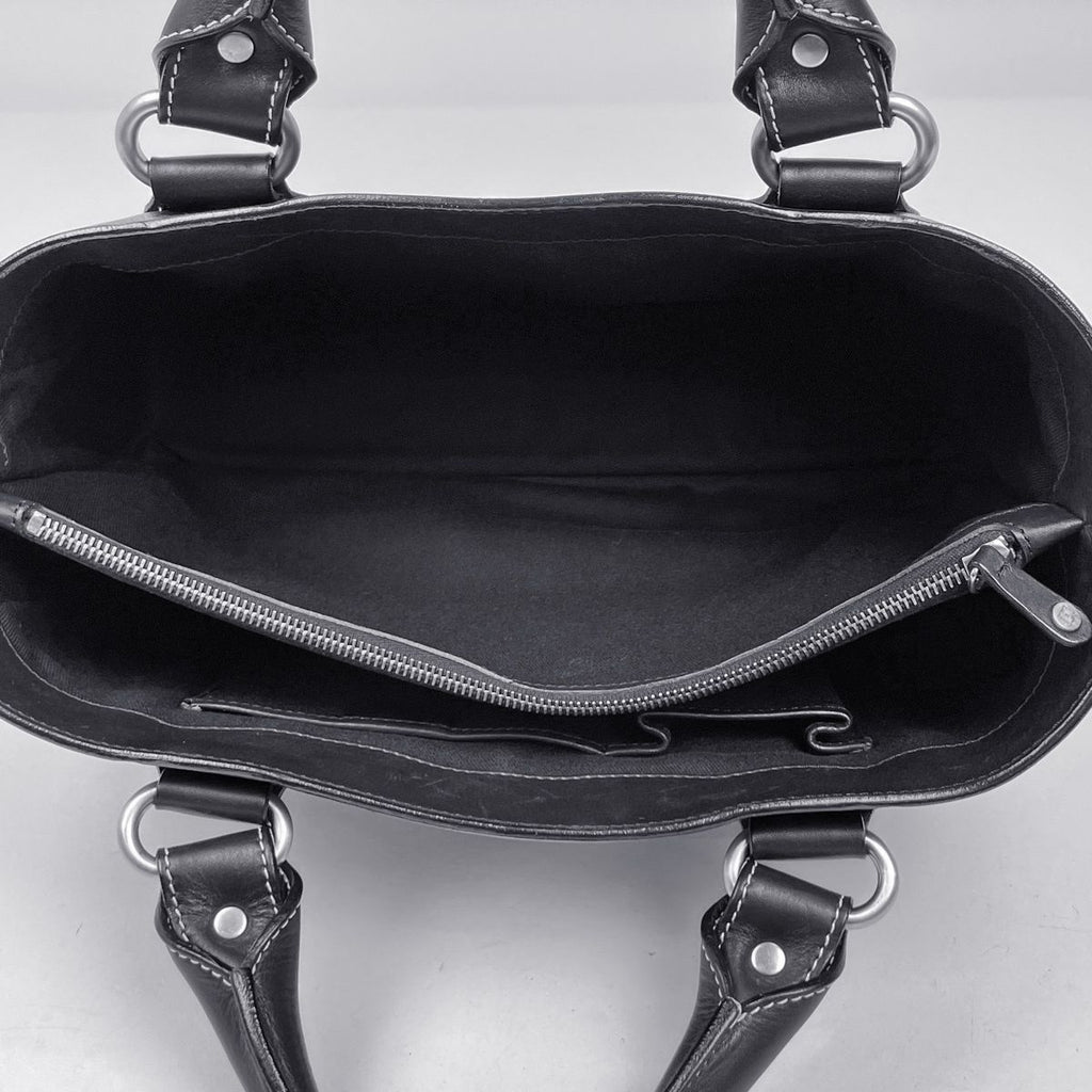 Celine Boogie Bag Blason Handbag Leather Black — view 9