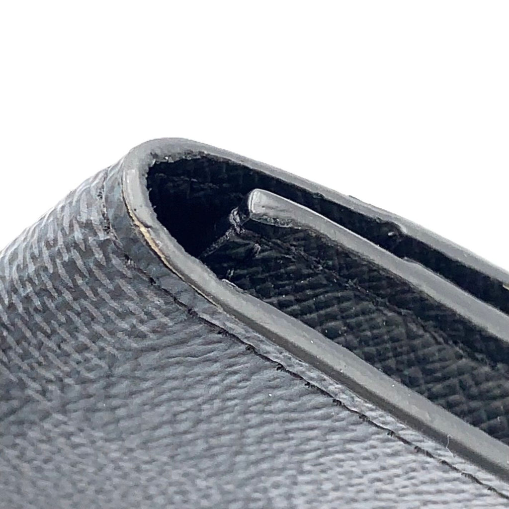 Louis Vuitton Graphic Business Card Case with Initials Leather Black Silver — view 5