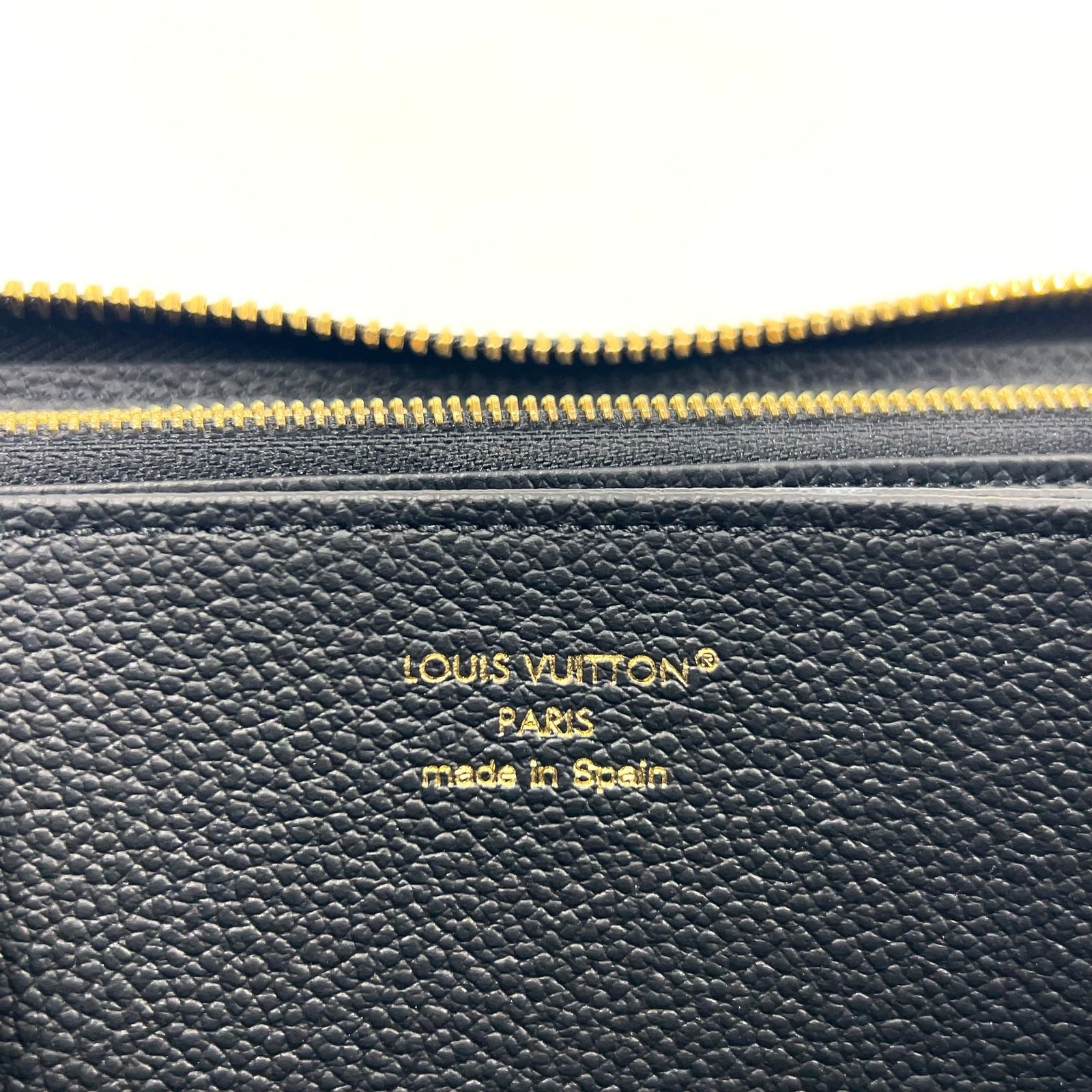 Louis Vuitton Zippy Wallet Monogram Empreinte Noir Leather Black Round Gold — view 4