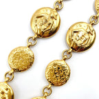 Chanel Coco Mademoiselle Logo Round Coin Gold Plated Necklace — view 5
