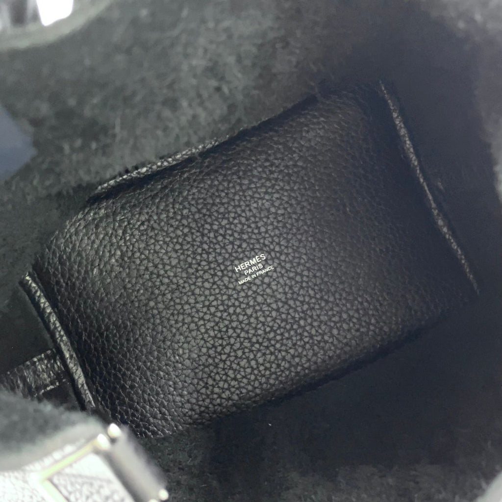 Hermes Picotin Lock PM Taurillon Leather Black Handbag Silver — view 3