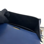 Prada Cahier Leather Navy White Shoulder Bag Gold — view 5