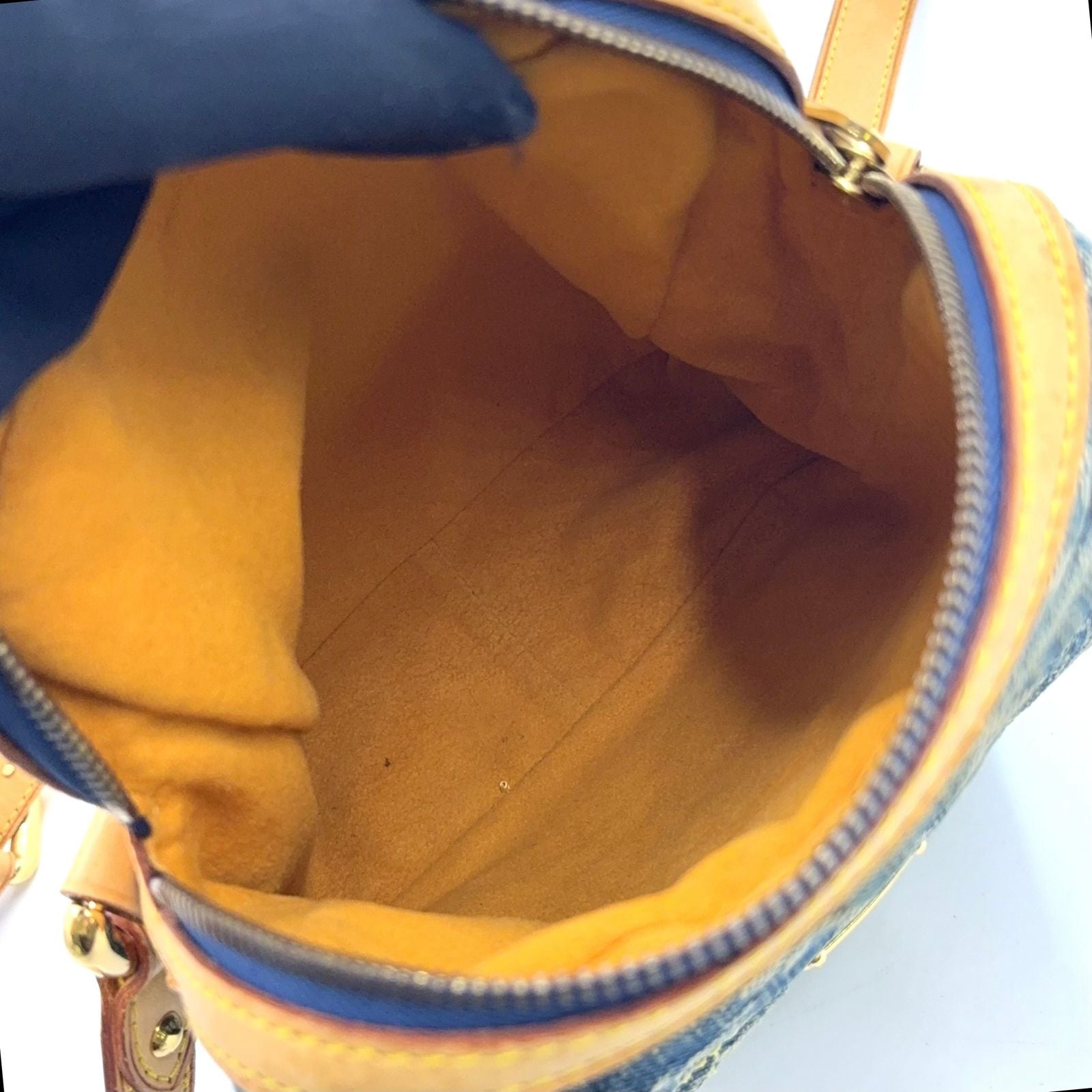 Louis Vuitton Camera Bag Monogram Denim Leather Blue Gold — view 3