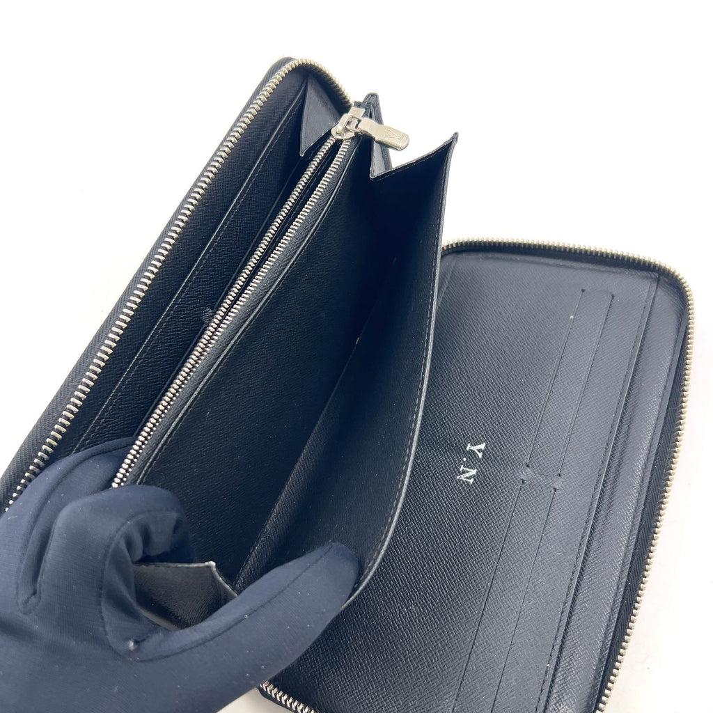 Louis Vuitton Zippy Organizer NM Damier Graphite Initial Black Zip Around — view 8