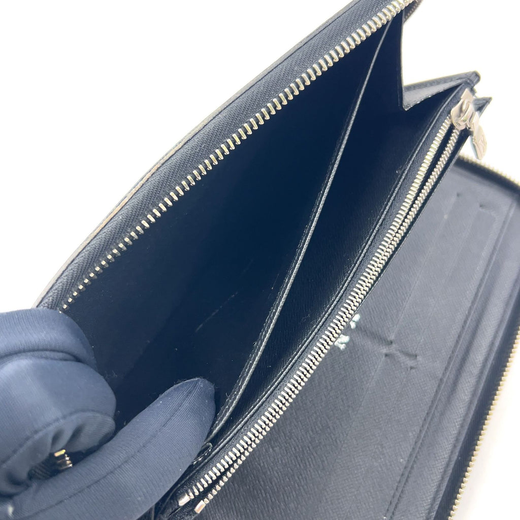 Louis Vuitton Zippy Organizer NM Damier Graphite Initial Black Zip Around — view 7