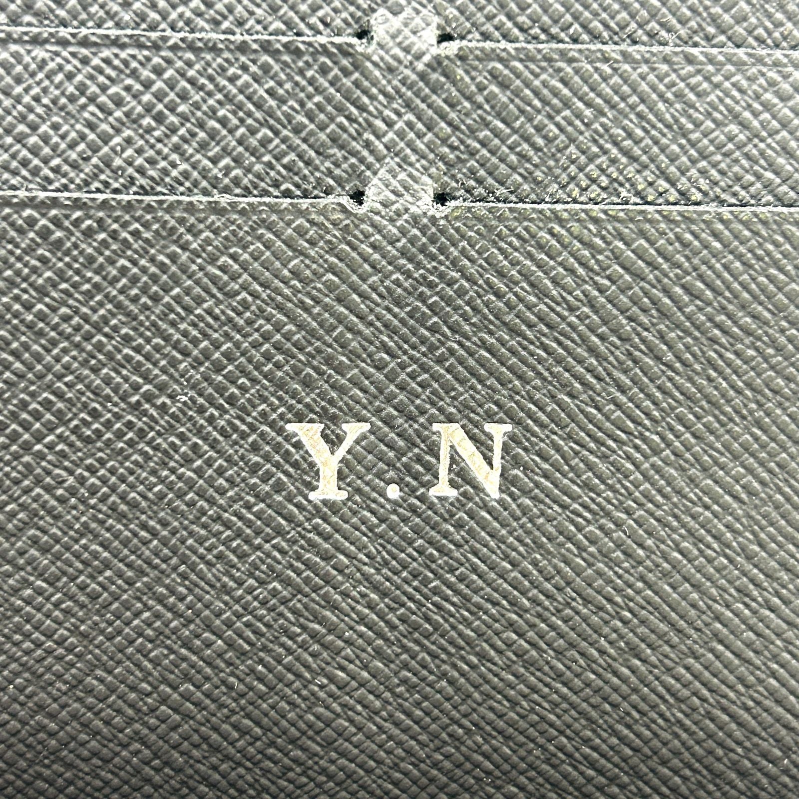 Louis Vuitton Zippy Organizer NM Damier Graphite Initial Black Zip Around — view 5