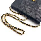 Chanel Quilted Unknown Lambskin Black Chain Shoulder Bag Gold — view 8