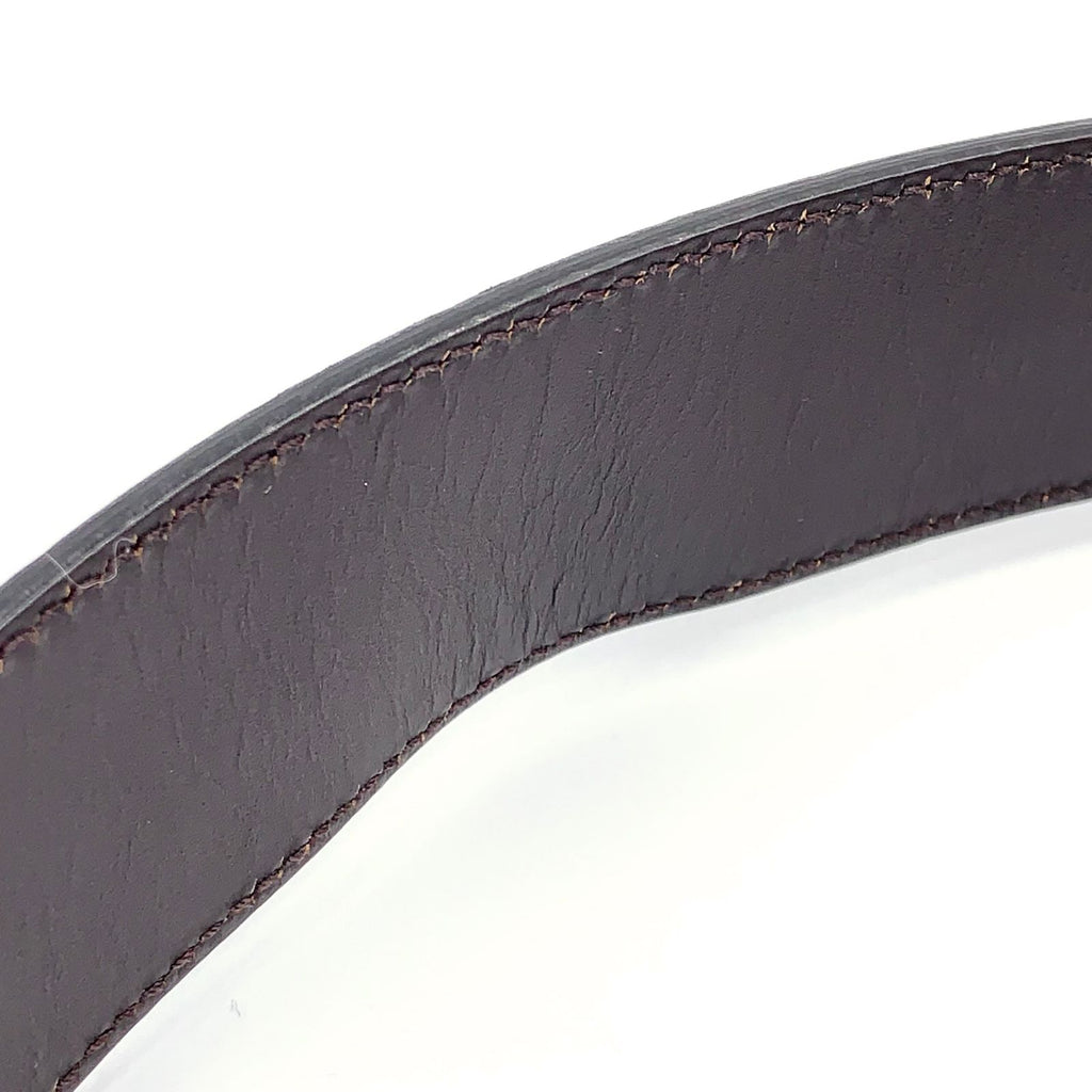 Gucci Interlocking Reversible Leather Brown Black Belt Silver — view 9