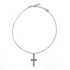 Dior Cross Logo Metal Silver Necklace — view 3
