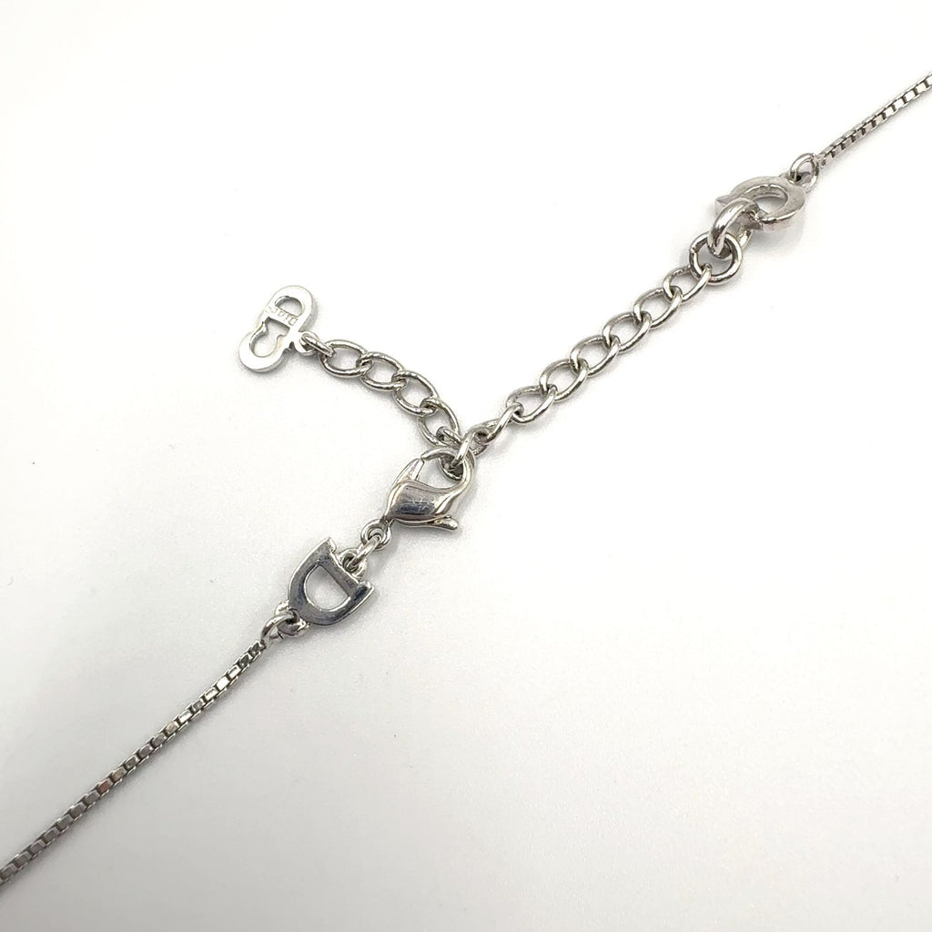 Dior Cross Logo Metal Silver Necklace — view 7