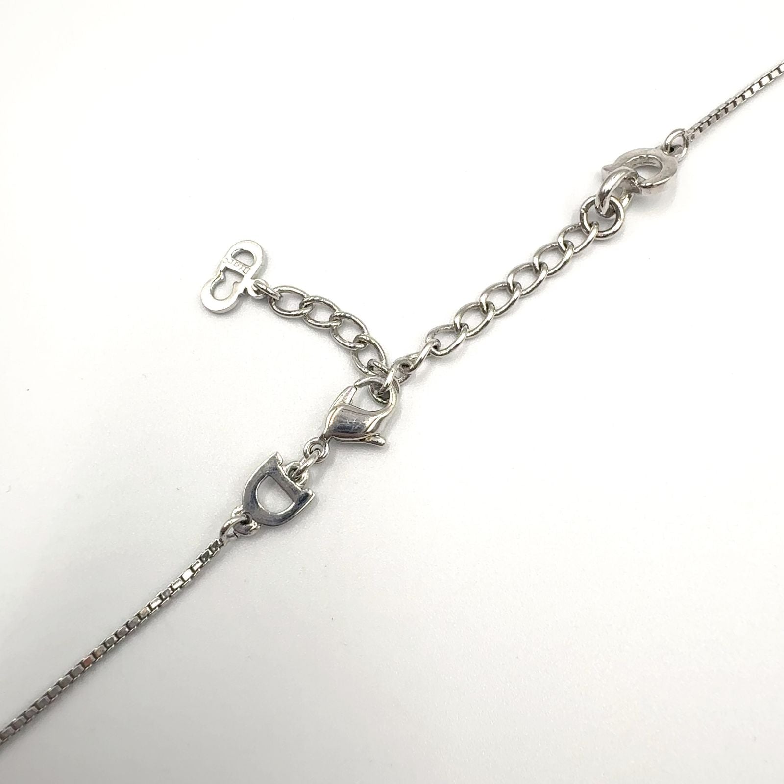 Dior Cross Logo Metal Silver Necklace — view 7