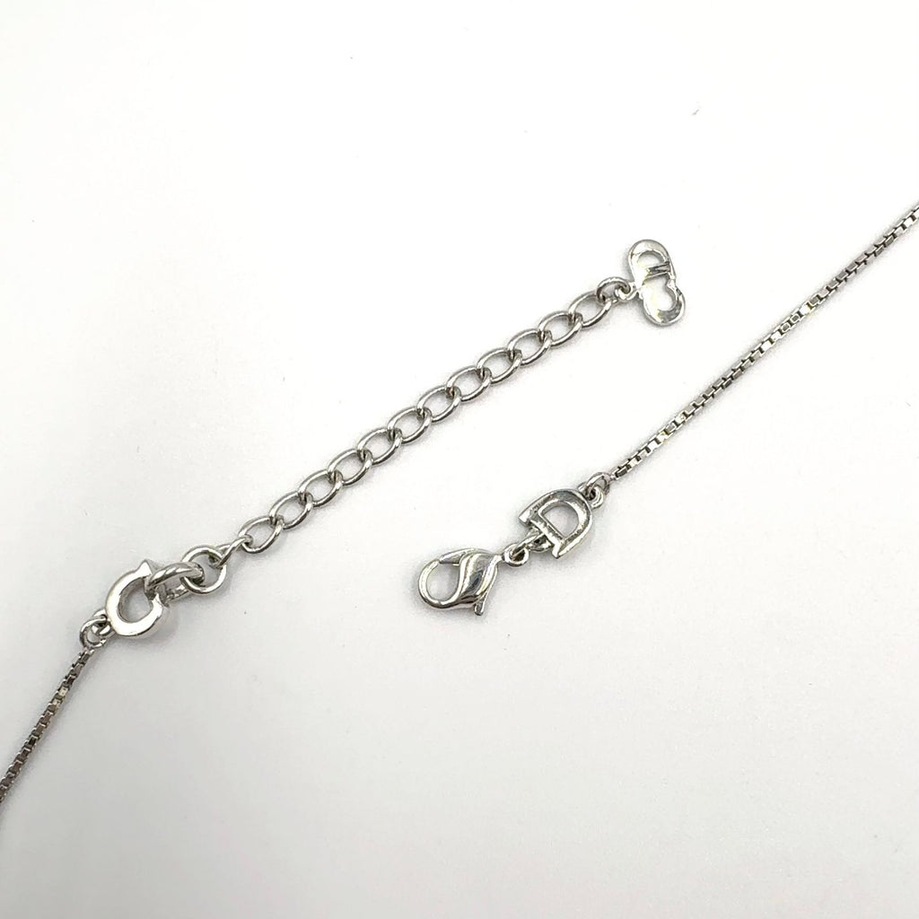 Dior Cross Logo Metal Silver Necklace — view 8