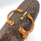Louis Vuitton Keepall 50 Monogram Leather Brown Boston Bag Gold — view 7