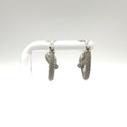 Celine Knot Sparkle Hoop Metal Crystal Silver Earrings — view 3