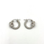 Celine Knot Sparkle Hoop Metal Crystal Silver Earrings — view 6