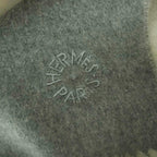 Hermes Shawl Cashmere Fringe Double Face Gray Scarf — view 5