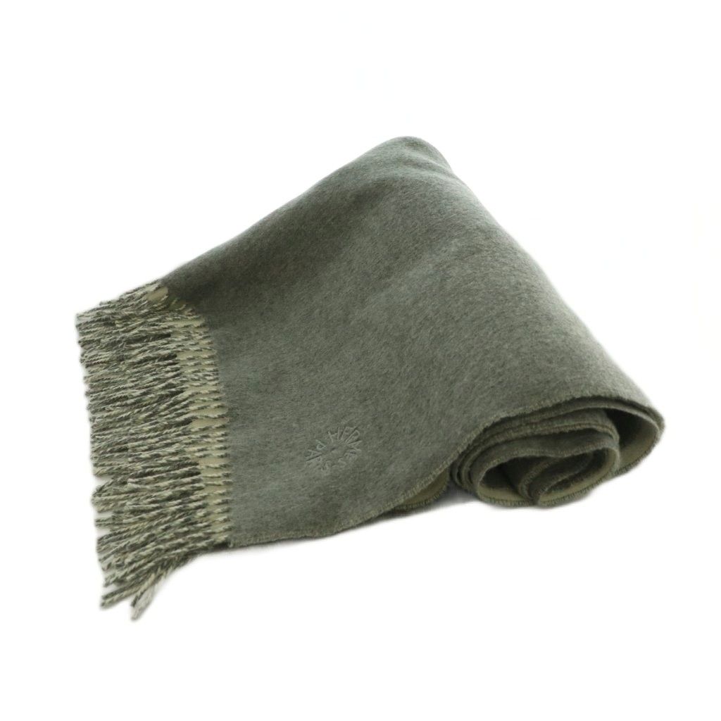 Hermes Shawl Cashmere Fringe Double Face Gray Scarf — view 4