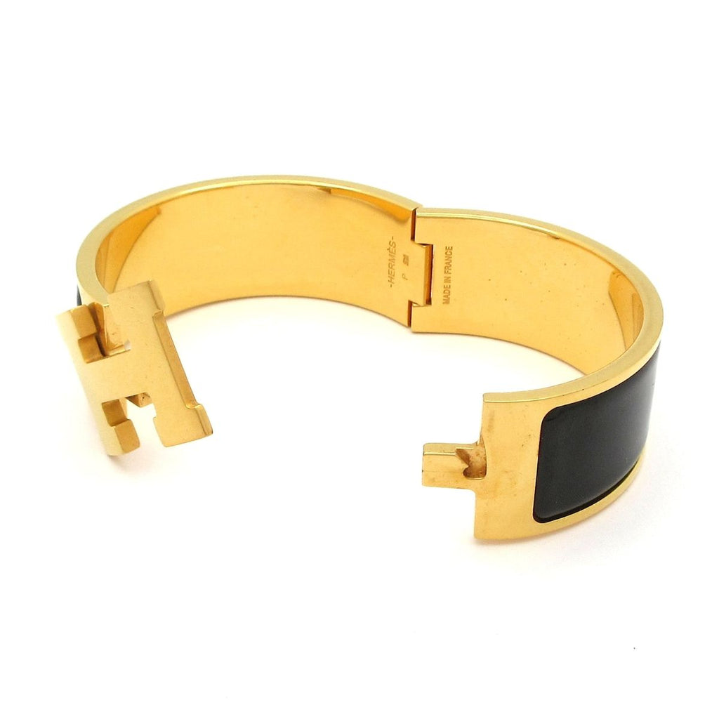 Hermes Bangle Clic Clac Gold Black Bracelet — view 5