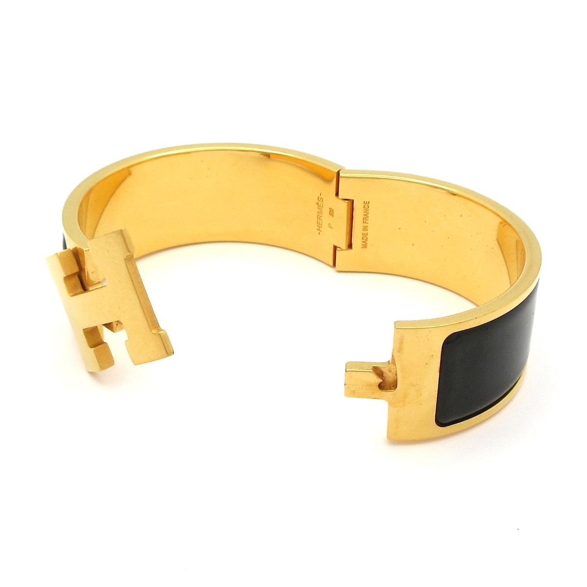 Hermes Bangle Clic Clac Gold Black Bracelet — view 5