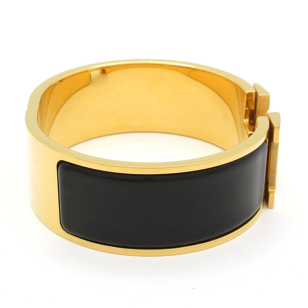 Hermes Bangle Clic Clac Gold Black Bracelet — view 2