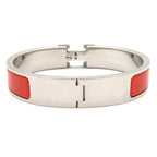 Hermes Bangle Click Silver Orange Bracelet — view 3
