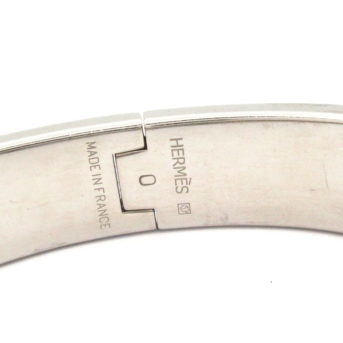 Hermes Bangle Click Silver Orange Bracelet — view 4
