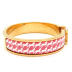 Hermes Bangle Click Gold White Pink Orange Houndstooth Bracelet — view 2
