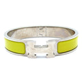 Hermes Bangle Click Silver Yellow Bracelet