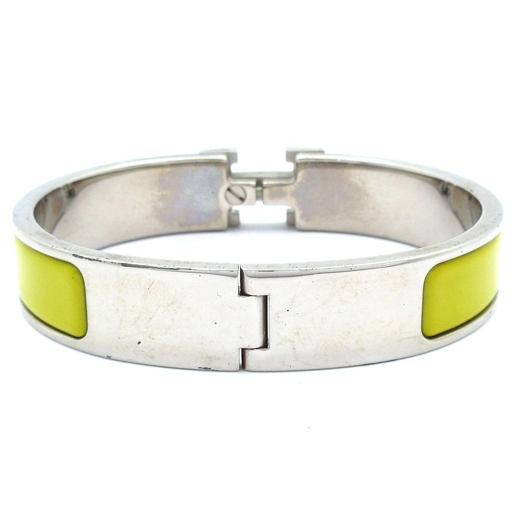 Hermes Bangle Click Silver Yellow Bracelet — view 3
