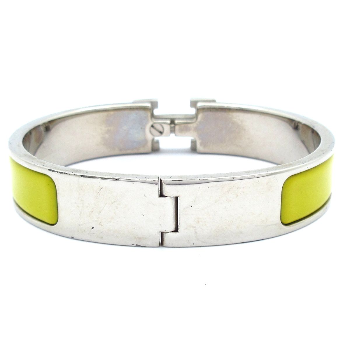 Hermes Bangle Click Silver Yellow Bracelet — view 3