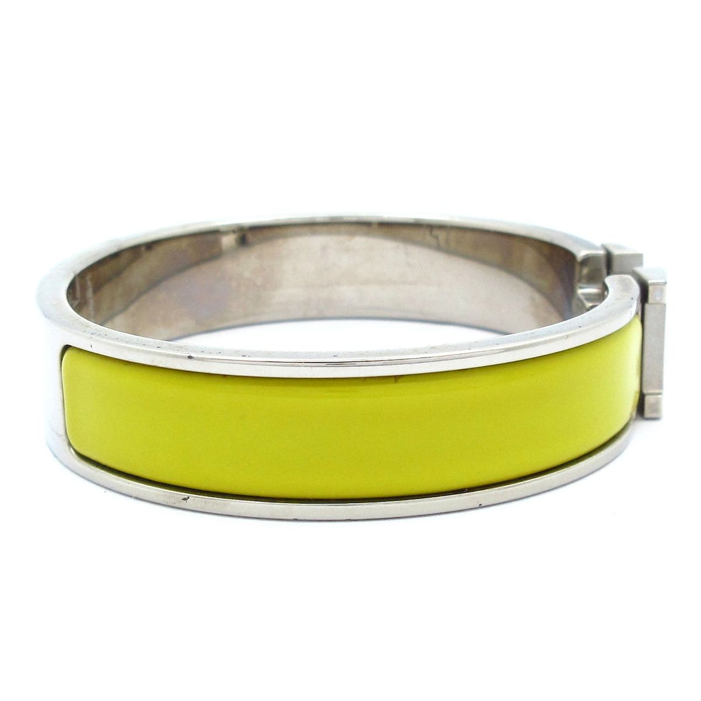 Hermes Bangle Click Silver Yellow Bracelet — view 2