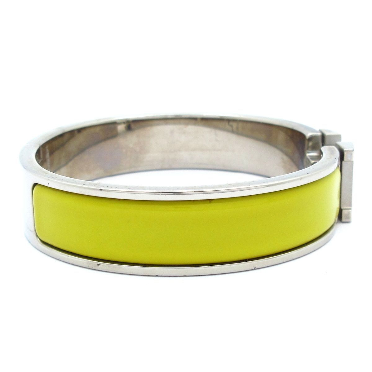 Hermes Bangle Click Silver Yellow Bracelet — view 2