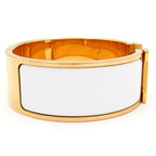 Hermes Bangle Clic Clac Gold White Bracelet — view 2