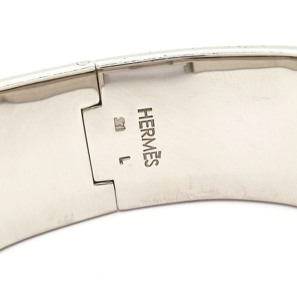 Hermes Bangle Clic Clac Silver Brown Bracelet — view 4