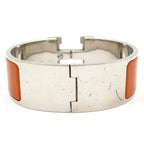 Hermes Bangle Clic Clac Silver Brown Bracelet — view 3