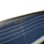 Saint Laurent Paris Wallet Navy Zip Around Leather — view 5