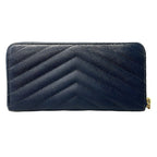 Saint Laurent Paris Wallet Navy Zip Around Leather — view 2