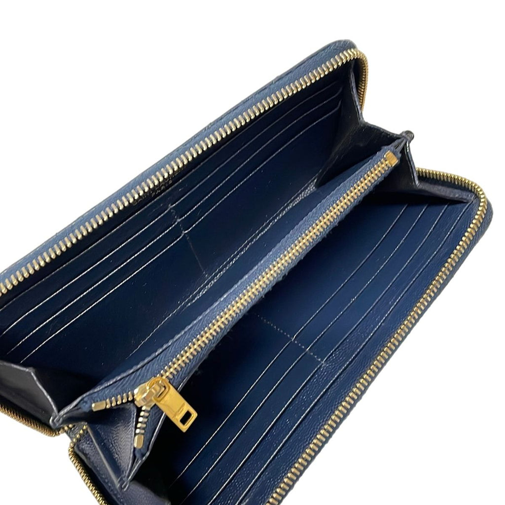Saint Laurent Paris Wallet Navy Zip Around Leather — view 3