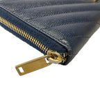 Saint Laurent Paris Wallet Navy Zip Around Leather — view 6