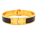 Hermes Bangle Charnier Gold Black Bracelet — view 3