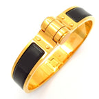 Hermes Bangle Charnier Gold Black Bracelet — view 6