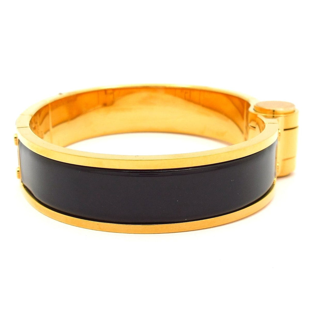 Hermes Bangle Charnier Gold Black Bracelet — view 2