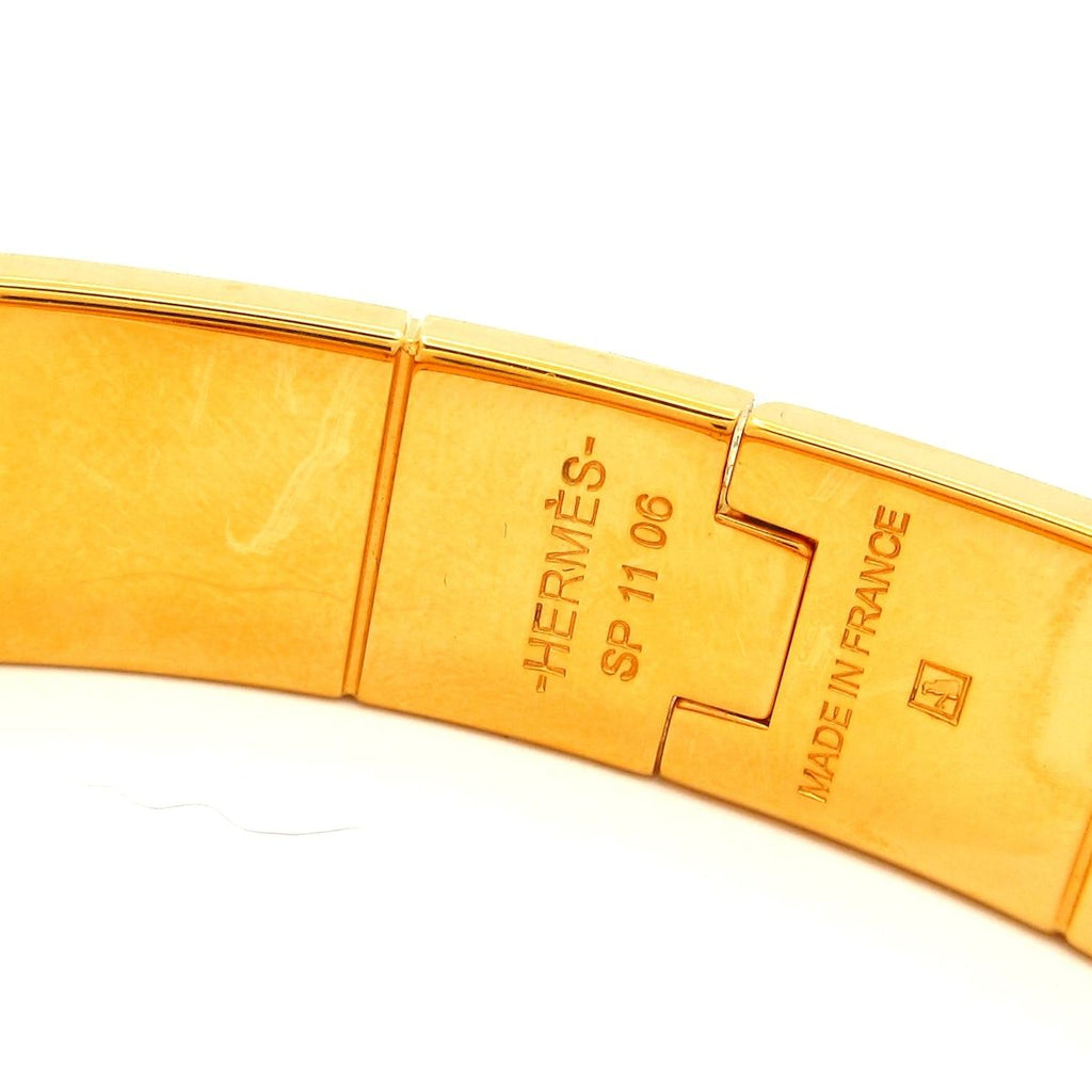 Hermes Bangle Charnier Gold Black Bracelet — view 4