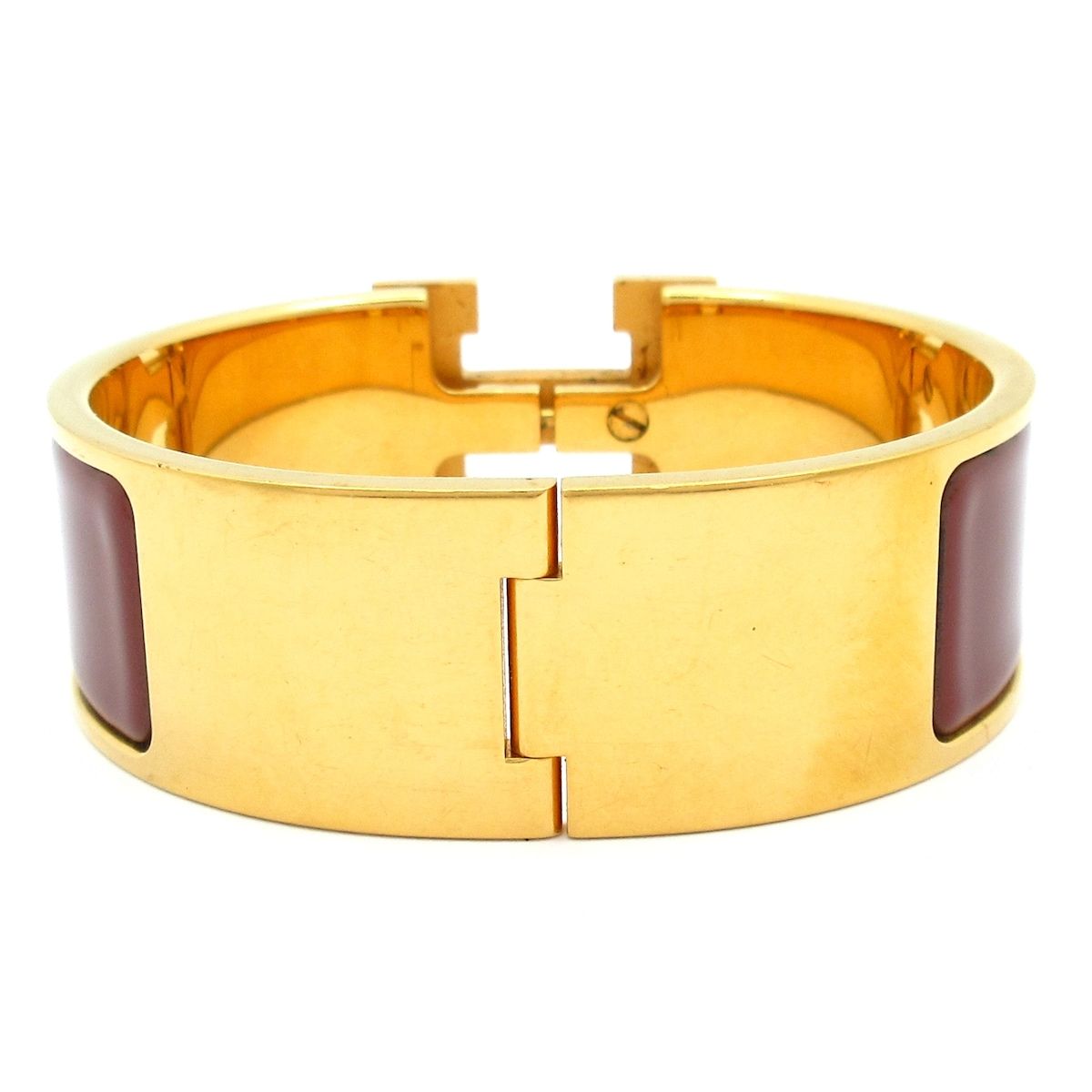 Hermes Bangle Clic Clac Gold Brown Bracelet — view 3